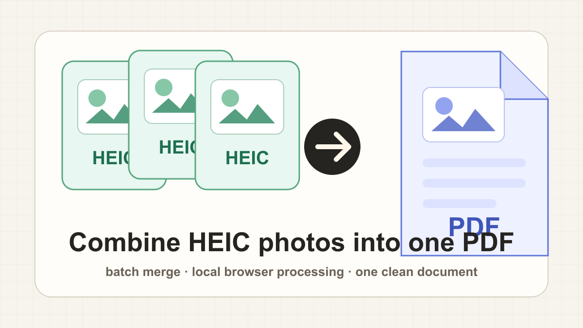 Merge multiple HEIC photos into one PDF cover